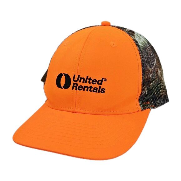 RealTree Camo Bright Orange United Rentals Trucker Hat Cap - Picture 1 of 11